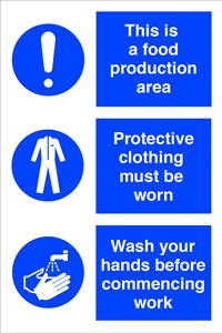Food Production Area Instruction Sign