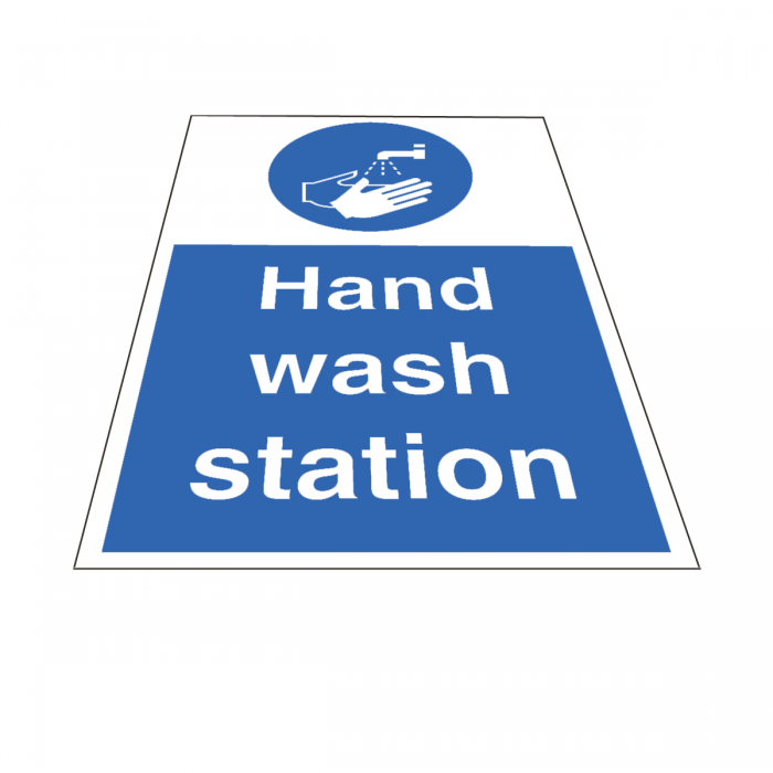 Hand Wash Station Floor Sign